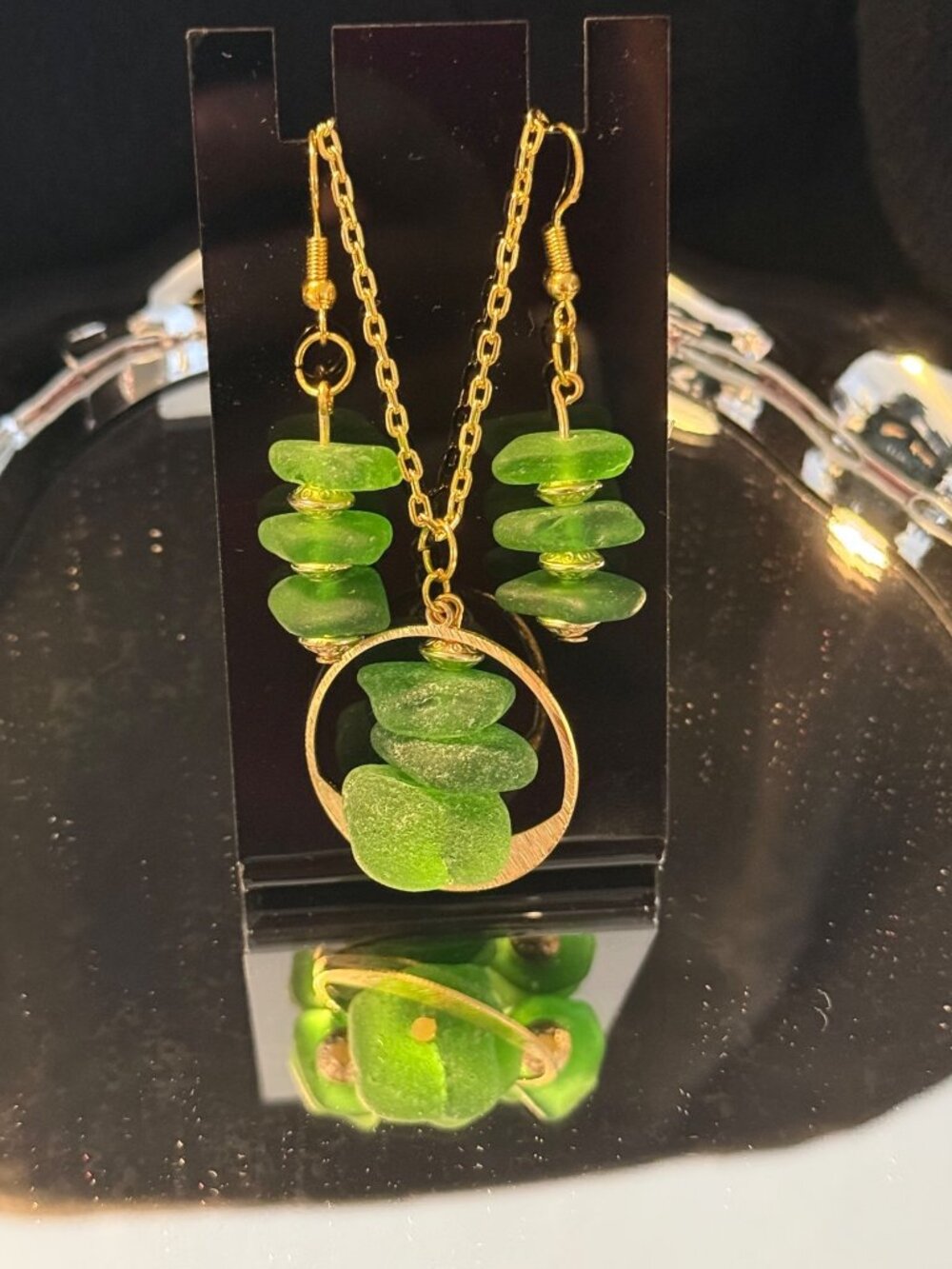 Island Green – Puerto Rico Sea Glass Necklace & Earring Set